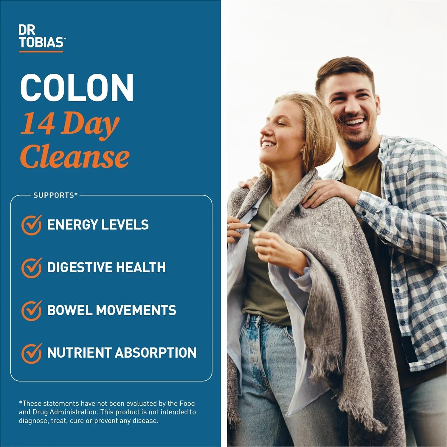 Dr. Tobias 14-day colon cleanse with cascara sagrada, psyllium husk, and probiotics