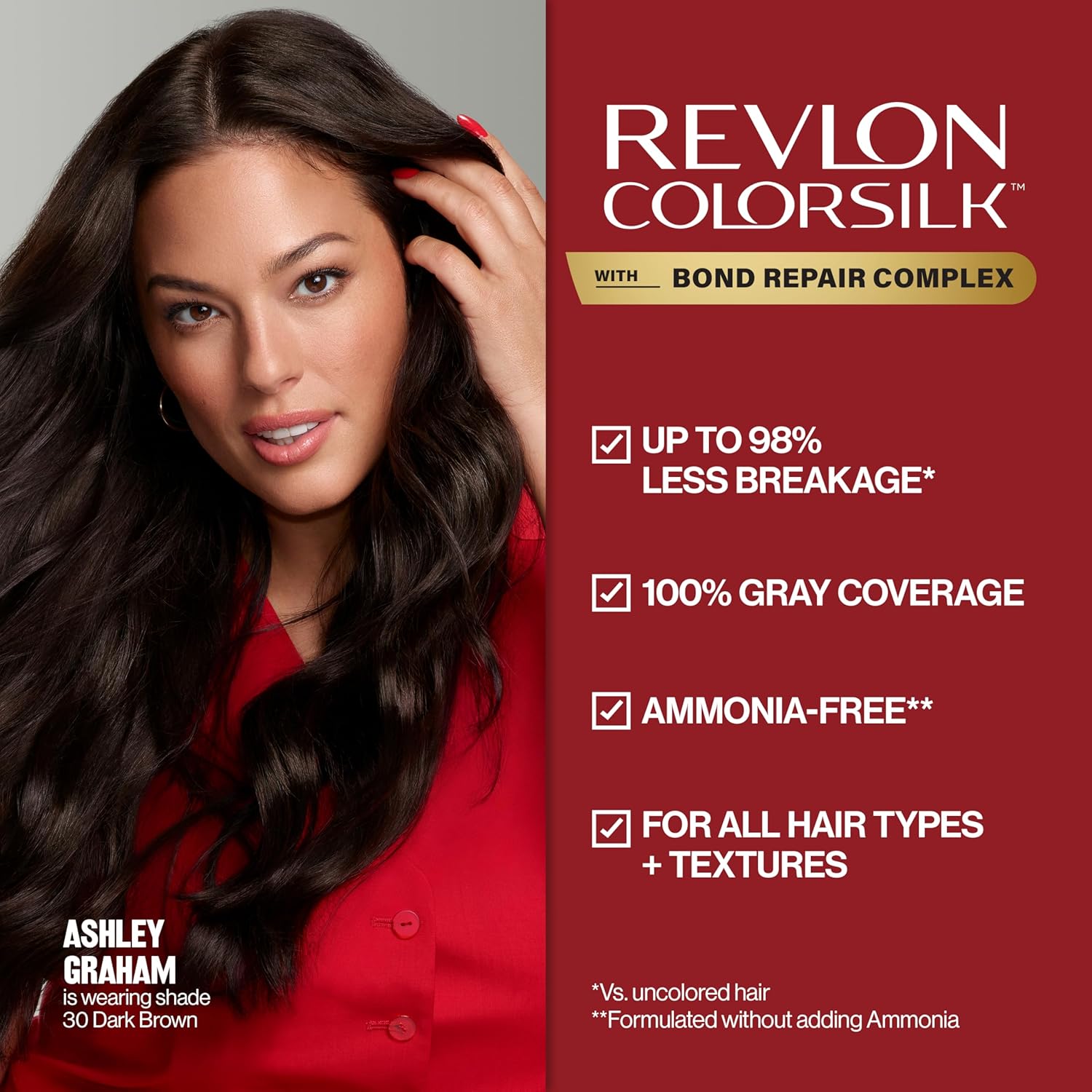Revlon ColorSilk with Bond Repair Complex, Permanent Hair Color, 100% Gray Coverage, Ammonia Free Hair Dye, Vegan Keratin, 37 Dark Golden Brown