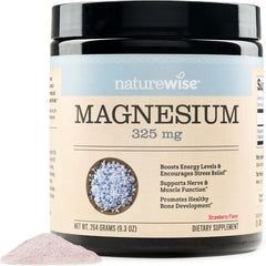 NatureWise Magnesium Citrate Powder 325 mg - for Sleep Support + Calm + Muscle & Bone Health - Strawberry Lemonade Flavor - Non-GMO, Gluten-Free - 60 Servings[2-Month Supply]