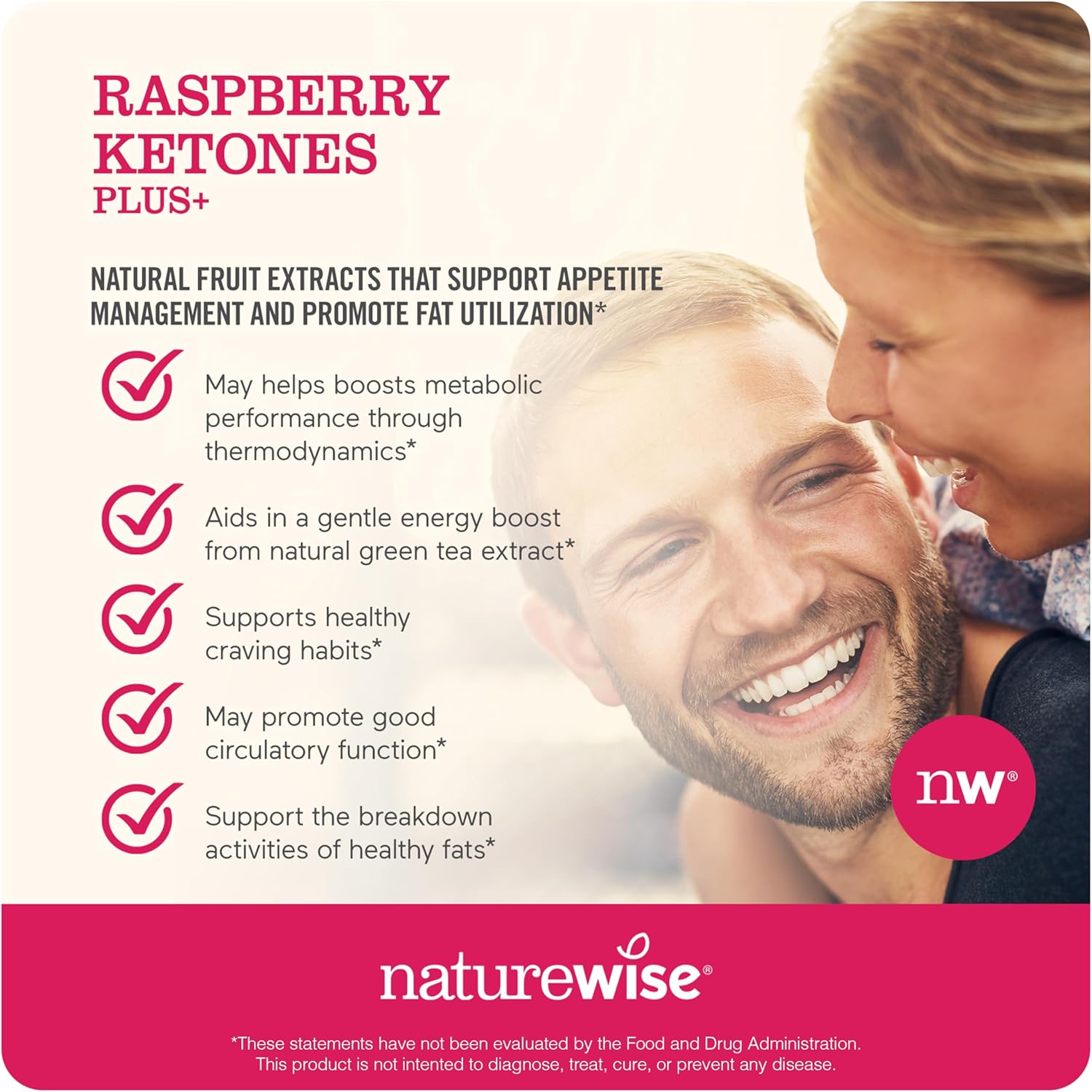 NatureWise Raspberry Ketones Plus - w/ Green Tea Extract, Cayenne Pepper, & Acai Berry - Supports Antioxidant Health, Energy Levels, Weight Goals - Vegan & Gluten-Free - 120 Capsules[120-Day Supply]