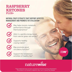 NatureWise Raspberry Ketones Plus - w/ Green Tea Extract, Cayenne Pepper, & Acai Berry - Supports Antioxidant Health, Energy Levels, Weight Goals - Vegan & Gluten-Free - 120 Capsules[120-Day Supply]