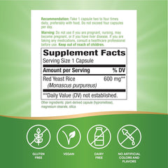 Nature's Way Red Yeast Rice, Traditional Support*, 120 Vegan Capsules