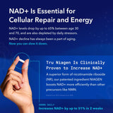 مكمل TRU NIAGEN مع NAD+ لتعزيز الطاقة والشباب.