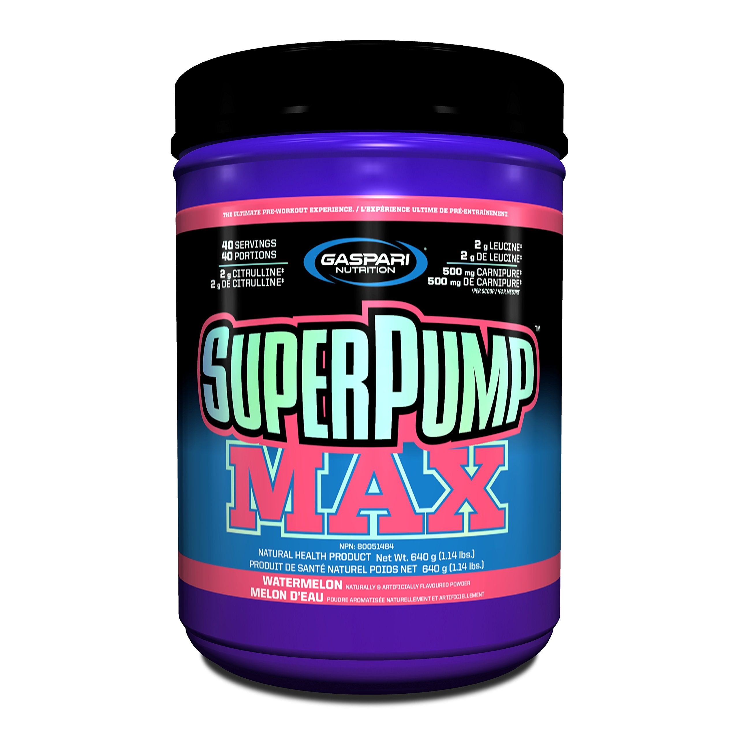 Gaspari Nutrition SuperPump Max Pre-Workout Watermelon 640g - Vasodilation and Nitric Oxide Support