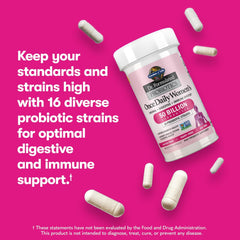Garden of Life Once Daily Dr. Formulated Probiotics for Women 50 Billion CFU 16 Probiotic Strains with Organic Prebiotics for صحة الجهاز الهضمي والمهبلي والجهاز المناعي، خالٍ من منتجات الألبان، ثابت على الرف، 30 كبسولة 