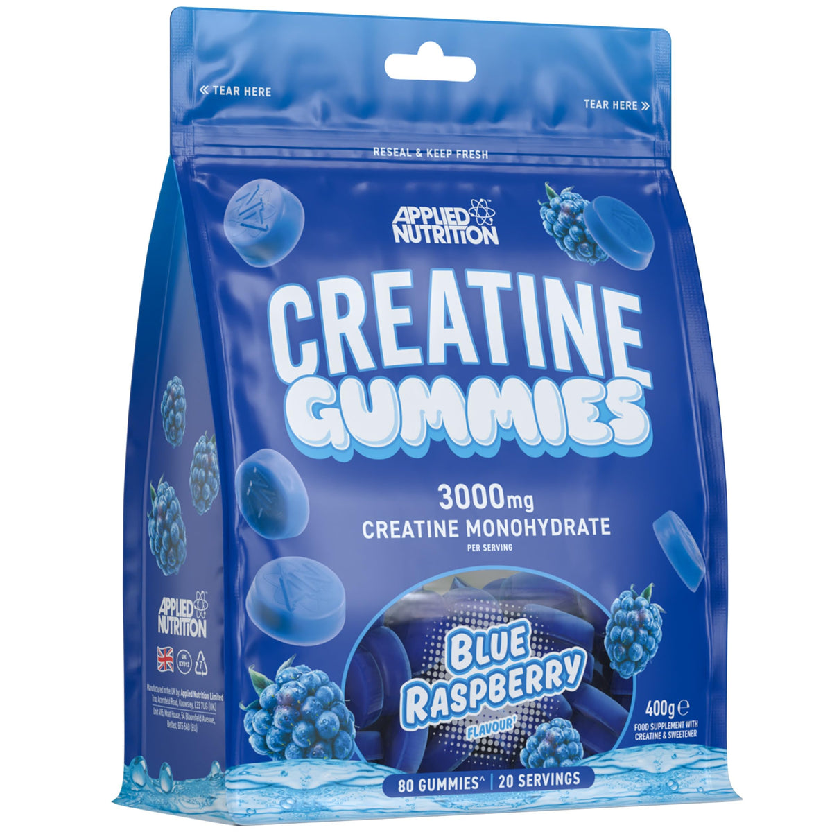 Creatine Gummies - Blue Raspberry Flavor, Muscle Support Supplement