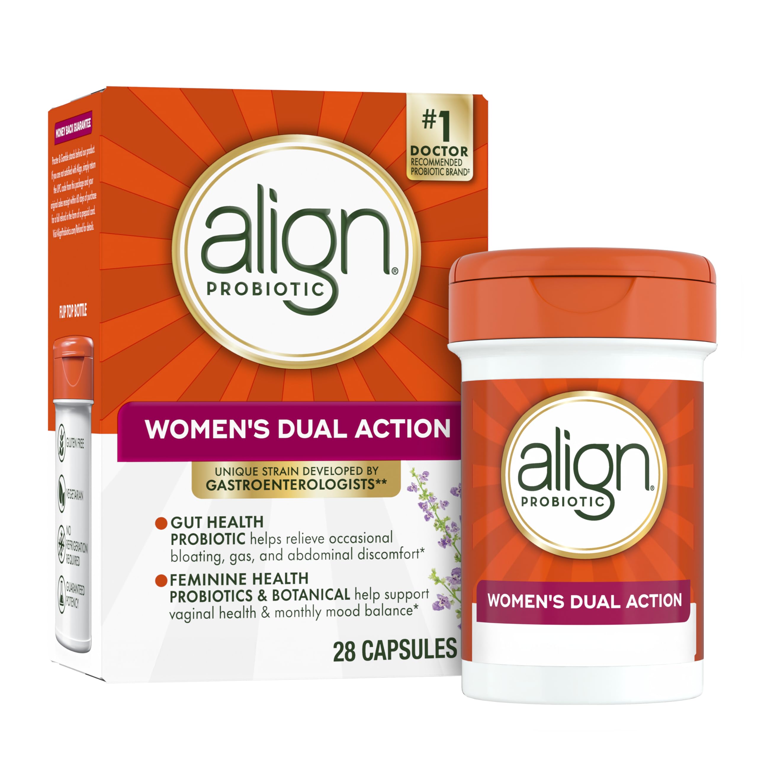 Align Probiotic Women's Dual Action - Multi-Strain Probiotic with Chaste Tree