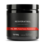 Toniiq Ultra High Purity Resveratrol Capsules - 98% Trans-Resveratrol - 180 Capsules for Antioxidant Support