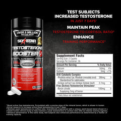 Six Star Nutrition Testosterone Booster for Men with Rhodiola Extract and Boron Citrate - Male Gym Workout Supplements for Muscle Growth, Stamina & Energy - 60 Pills