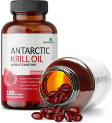 Futurebiotics Antarctic Krill Oil 1000mg with Omega-3s EPA, DHA, Astaxanthin and Phospholipids - 100% Pure Premium Krill Oil Heavy Metal Tested, Non GMO – 180 Softgels (90 Servings)