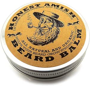 Honest Amish Beard Balm Leave-in Conditioner - Made with only Natural and Organic Ingredients - 2 Ounce Tin