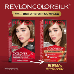 Revlon ColorSilk with Bond Repair Complex, Permanent Hair Color, 100% Gray Coverage, Ammonia Free Hair Dye, Vegan Keratin, 51 Light Brown