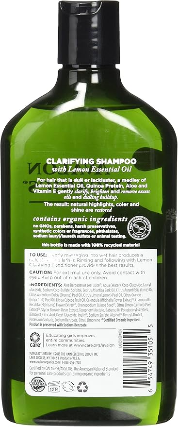 Avalon Organics Clarifying Lemon Shampoo - 325ml