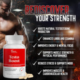 مكمل Testo Boost لتعزيز التستوستيرون والقوة.