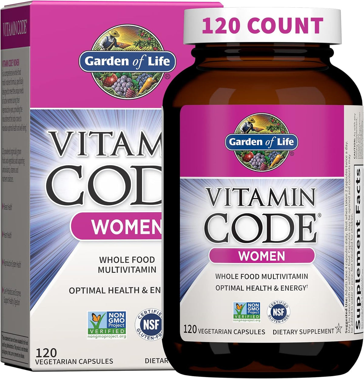 Garden of Life Vitamin Code Women's Multivitamin - Raw Whole Food, 120 Caps