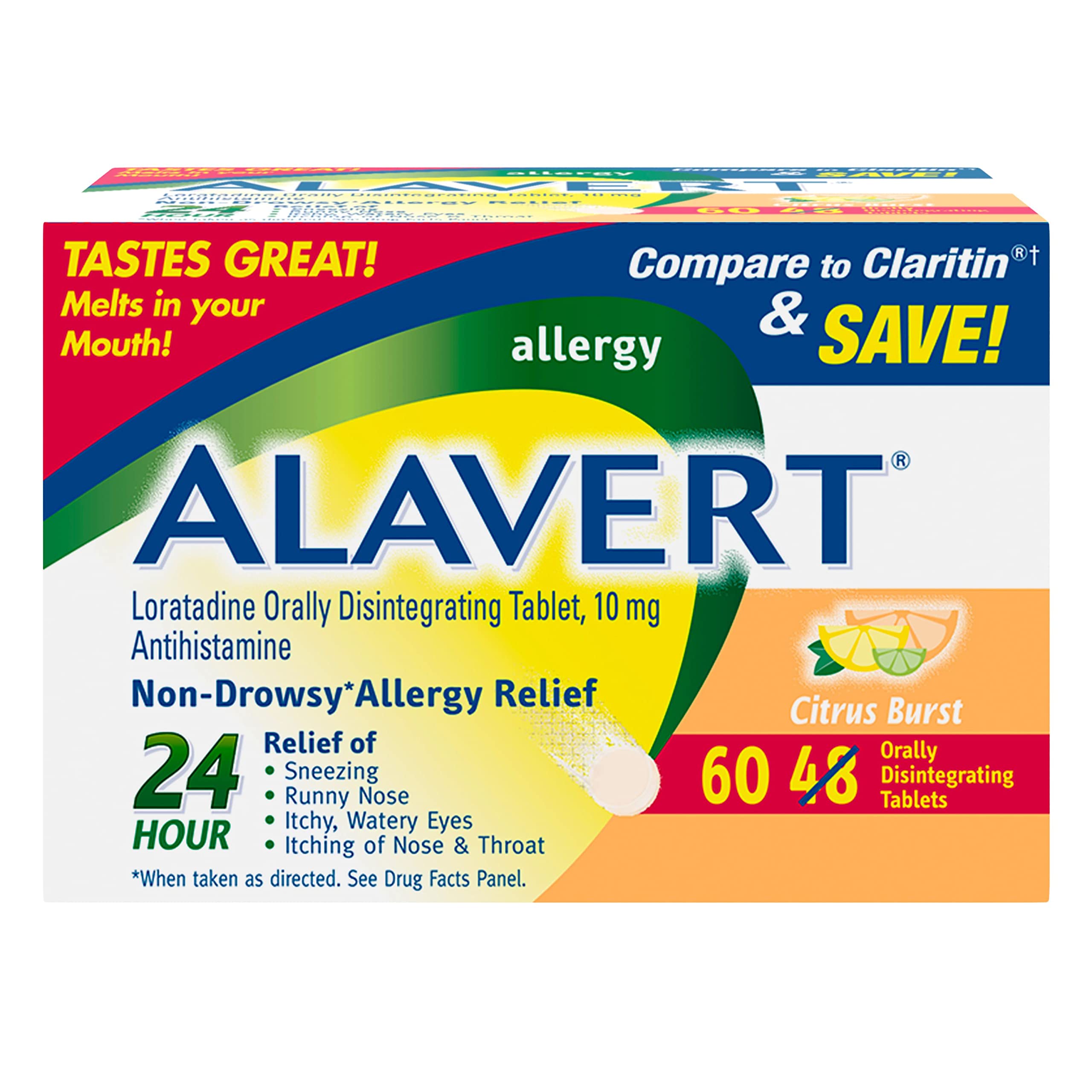 Alavert Allergy 24 Hour Citrus Burst Orally Disintegrating Tablets - 60 Count