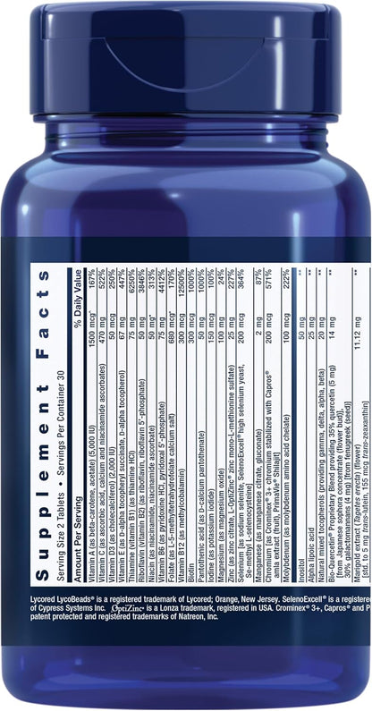 Life Extension Two-Per-Day Multivitamin – Daily Dose of Vitamins & Minerals for Men and Women - Complete Essential Vitamin Supplement for Energy, Health – Gluten-Free – Non-GMO – 60 Tablets