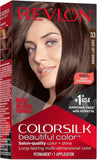 REVLON Colorsilk Beautiful Color Permanent Hair Color, Long-Lasting High-Definition Color, Shine & Silky Softness with 100% Gray Coverage, Ammonia Free, 033 Dark Soft Brown, 1 Pack