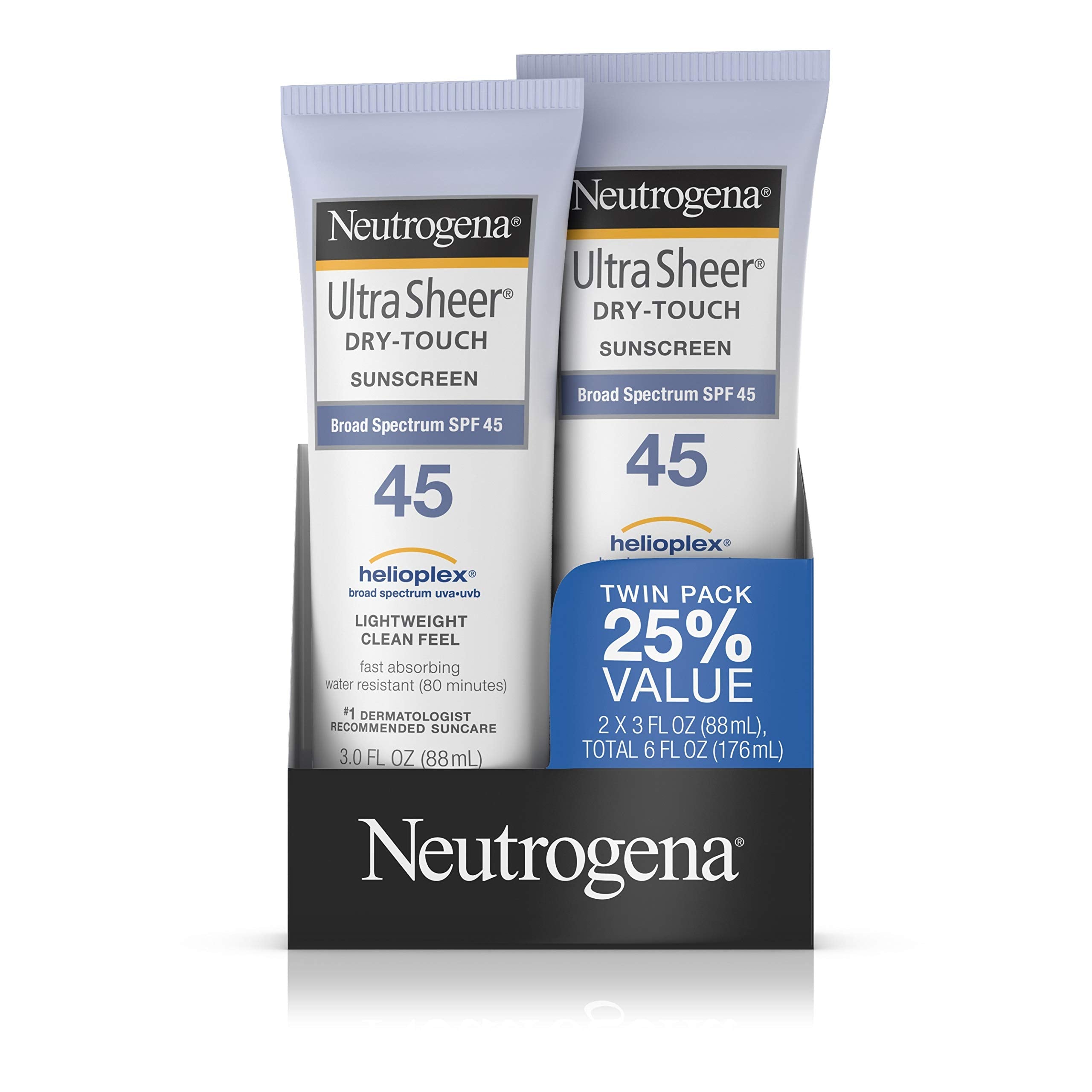Neutrogena Ultra Sheer Dry-Touch Sunscreen SPF 45 - 3 oz (Pack of 2)