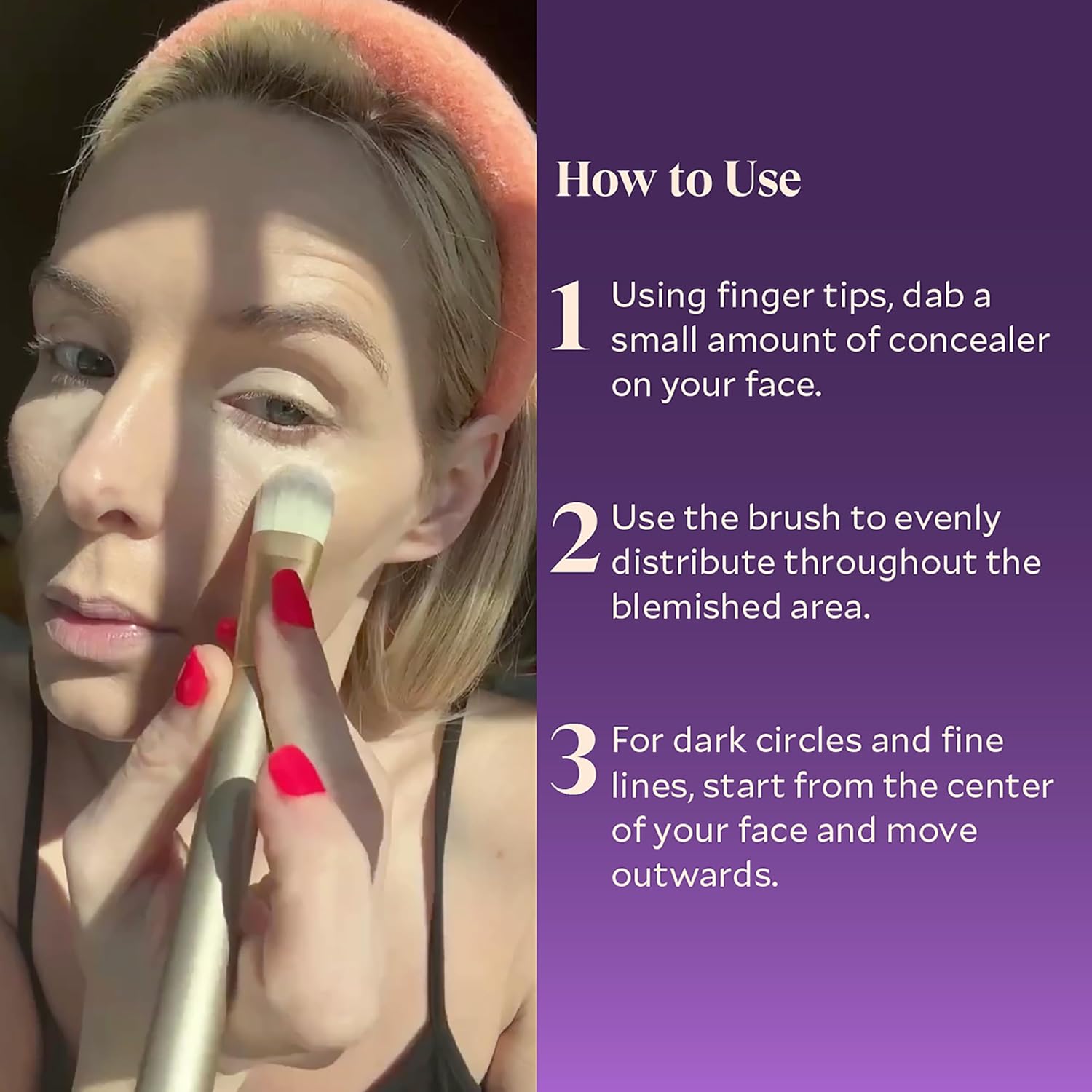 Fièra Cosmetics concealer brush for cream and liquid concealer application