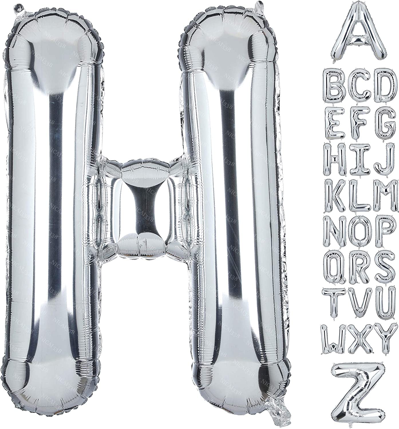 Goldedge Giant Silver Letter H Foil Balloon - 32 Inch