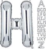 Goldedge Giant Silver Letter H Foil Balloon - 32 Inch