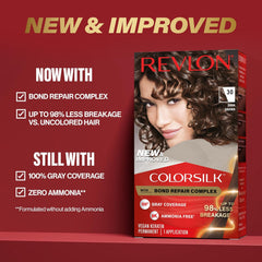 Revlon ColorSilk with Bond Repair Complex, Permanent Hair Color, 100% Gray Coverage, Ammonia Free Hair Dye, Vegan Keratin, 50 Light Ash Brow