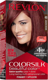 Revlon ColorSilk with Bond Repair Complex, Permanent Hair Color, 100% Gray Coverage, Ammonia Free Hair Dye, Vegan Keratin, 49 Auburn Brown