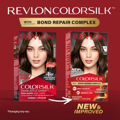 Revlon ColorSilk with Bond Repair Complex, Permanent Hair Color, 100% Gray Coverage, Ammonia Free Hair Dye, Vegan Keratin, 41 Medium Brown