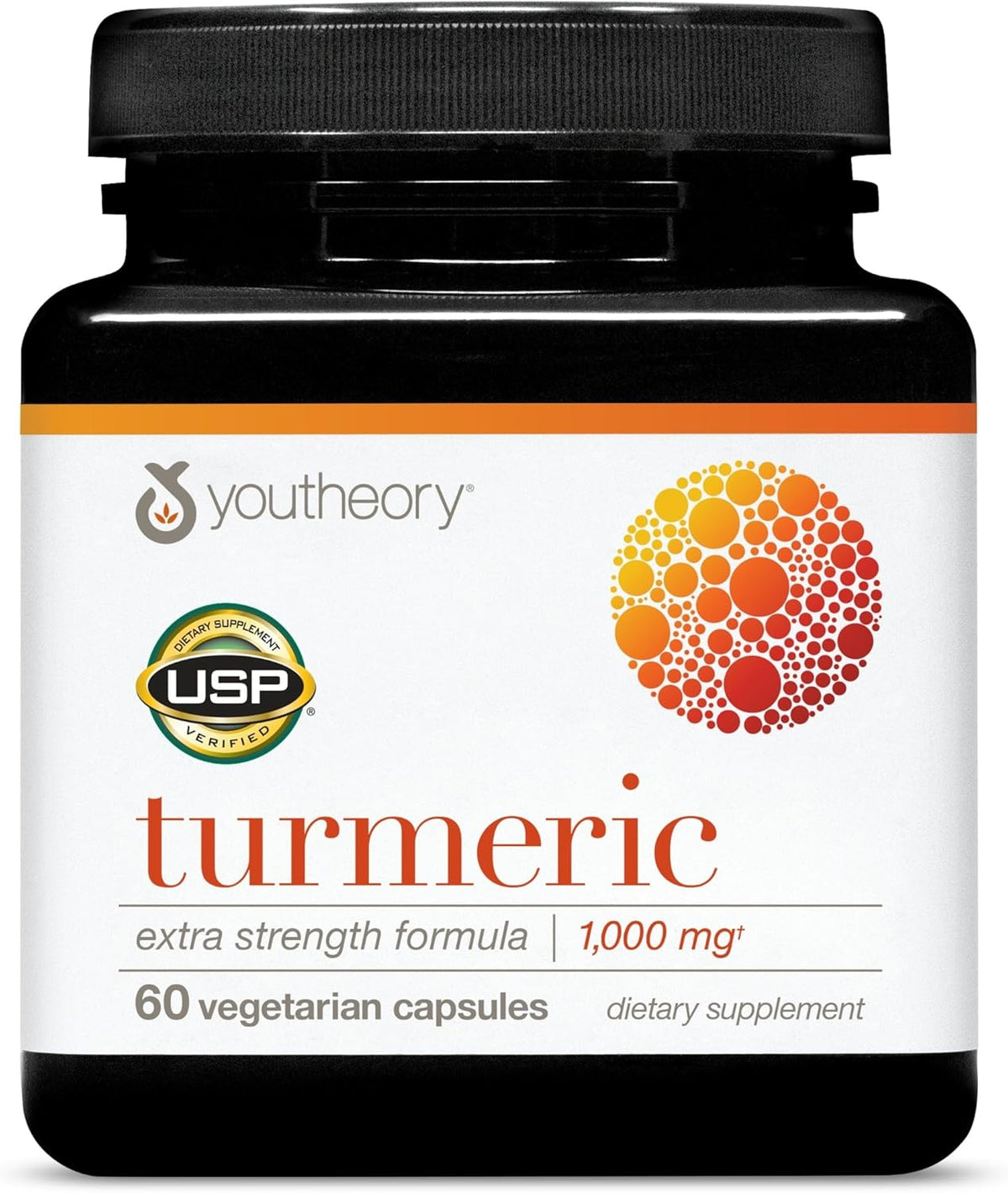 Youtheory Turmeric Extra Strength - 1,000 mg Turmeric Supplement - with 10 mg Black Pepper - Curcumin Joint Support* - Soy, Dairy & Gluten Free - 60 Vegetarian Capsules
