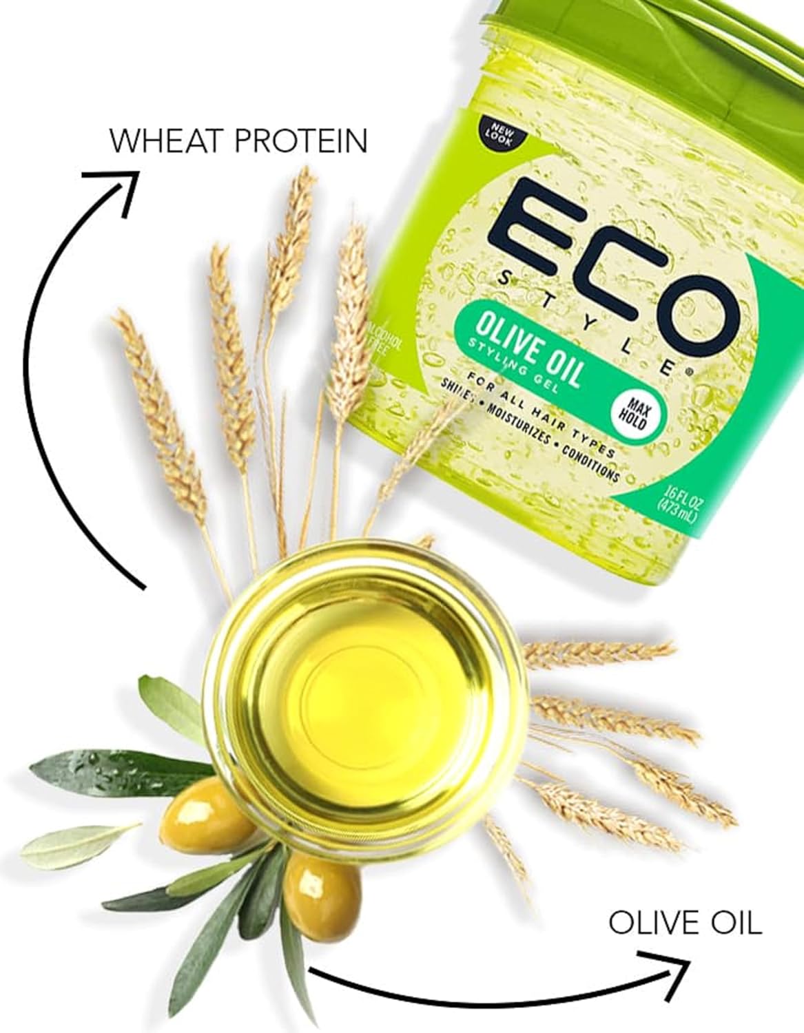 Eco Styler Professional Styling Gel, Olive Oil, Max Hold 10, 16 Oz