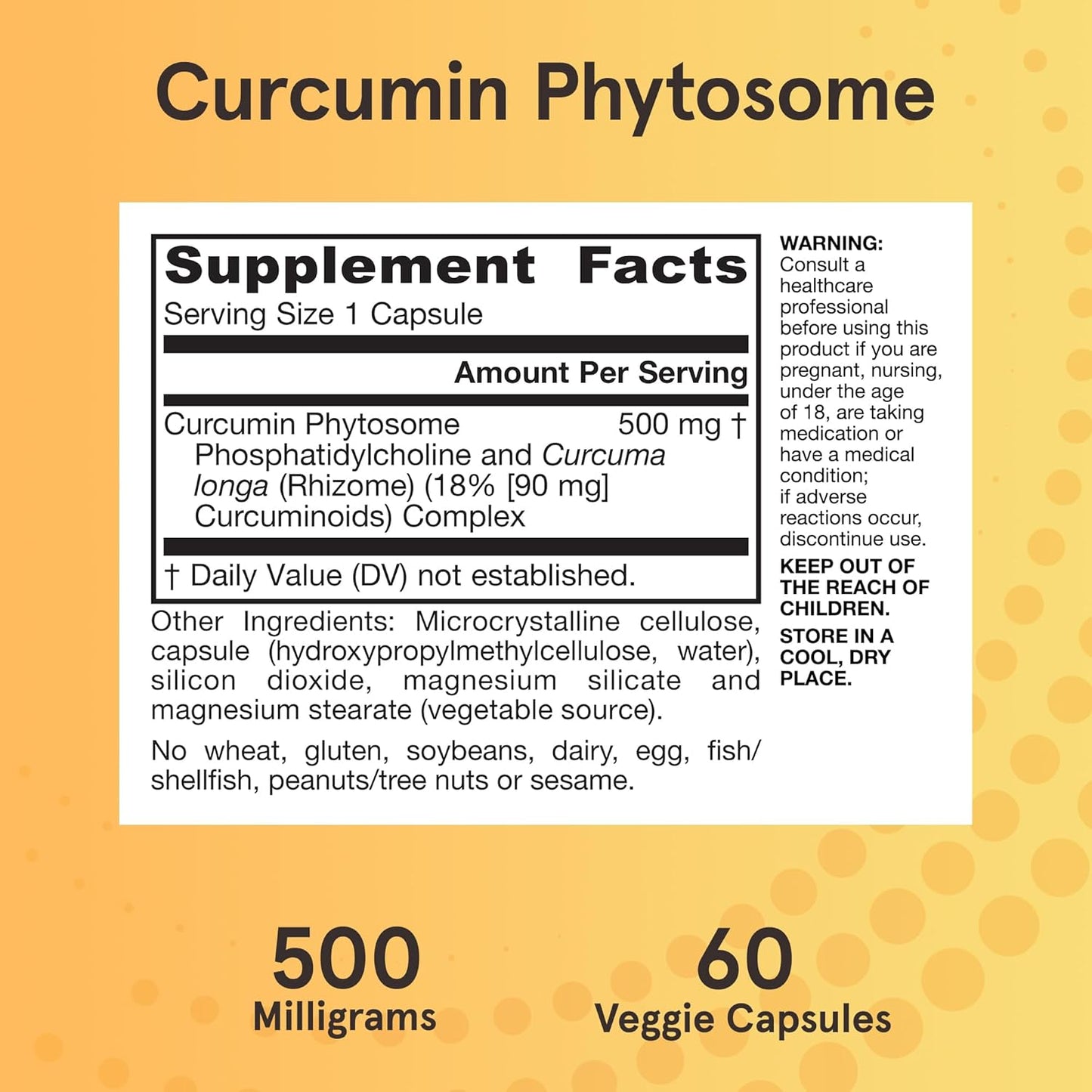 Jarrow Formulas Curcumin Phytosome 500 mg - 60 Veggie Capsules - Formulated with Meriva - Antioxidant Support Supplement - Joint Health & Support - 60 Servings