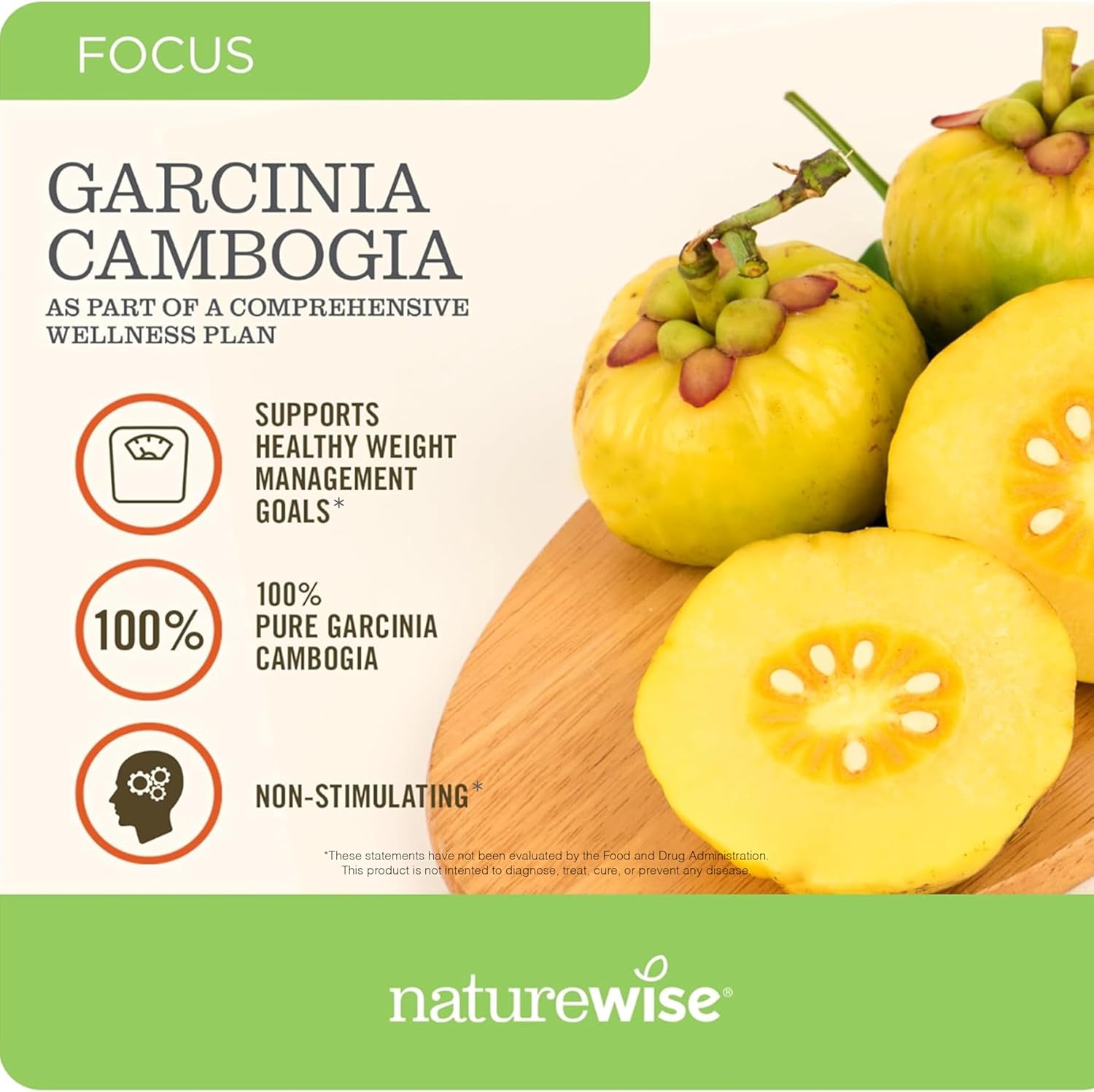 Naturewise Garcinia Cambogia - 60% HCA Concentration Extract, Natural Support for Weight Goals and Energy Levels - Vegan, Non-GMO, Gluten Free - 180 Capsules[2-6 Month Supply]