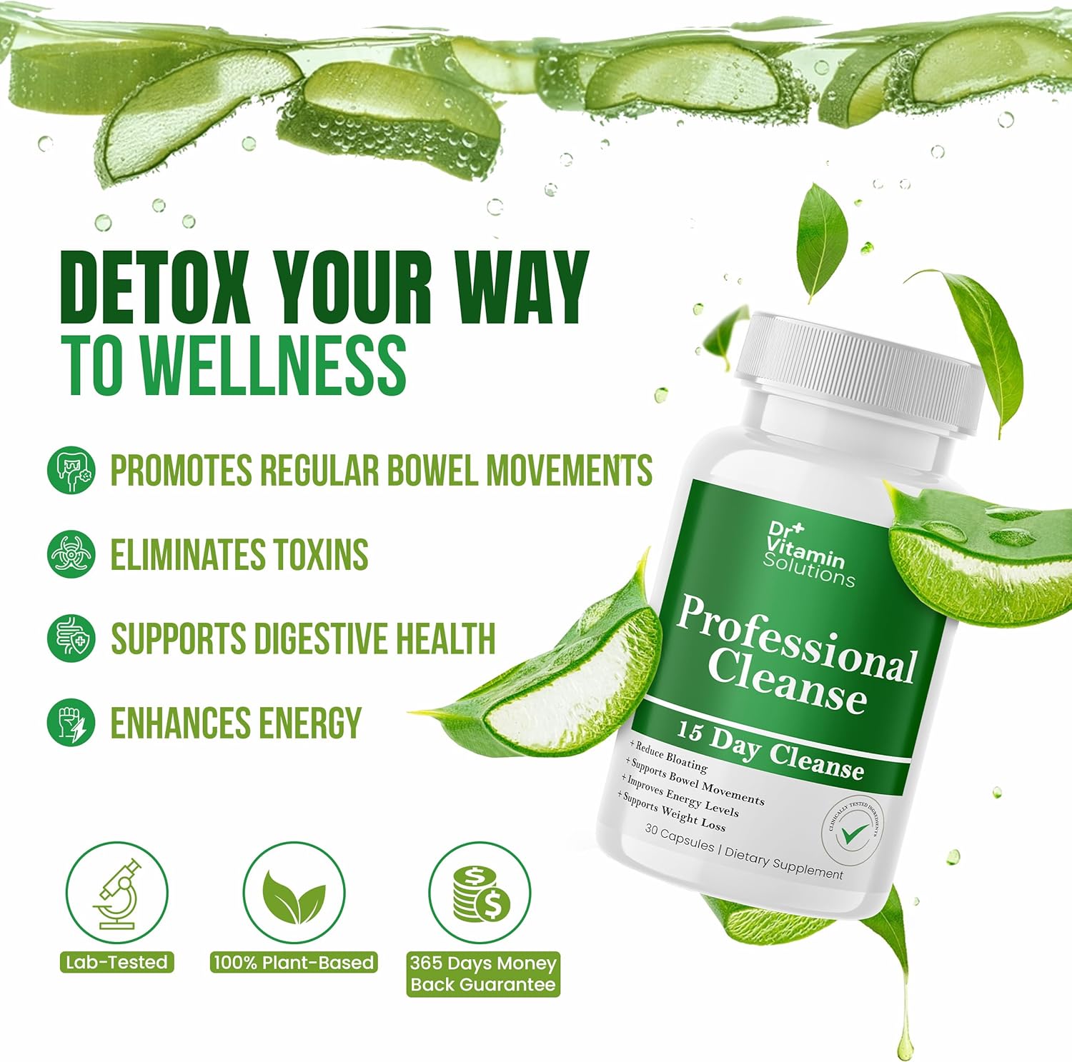 15 Day Cleanse Gut Support، 30 كبسولة.