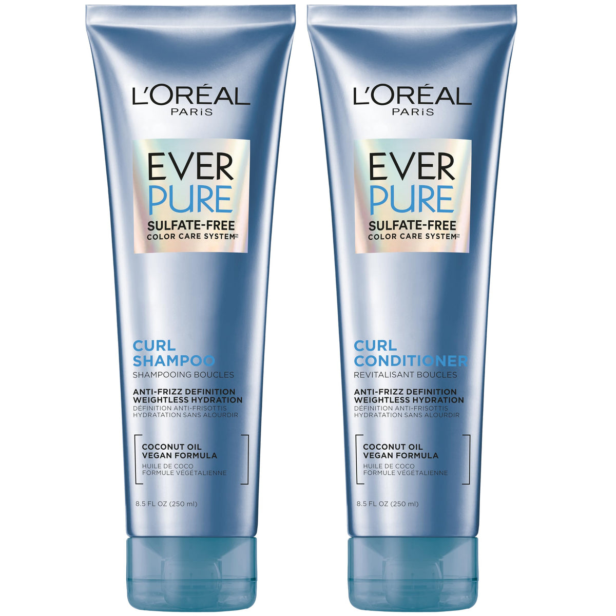 L'Oreal Paris EverCurl Sulfate Free Shampoo and Conditioner Kit for Curly Hair - 8.5 Ounce, Set of 2