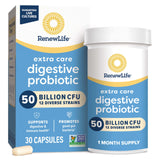 Renew Life Extra Care Ultimate Flora Probiotic - 50 Billion Live Cultures - 30 Capsules