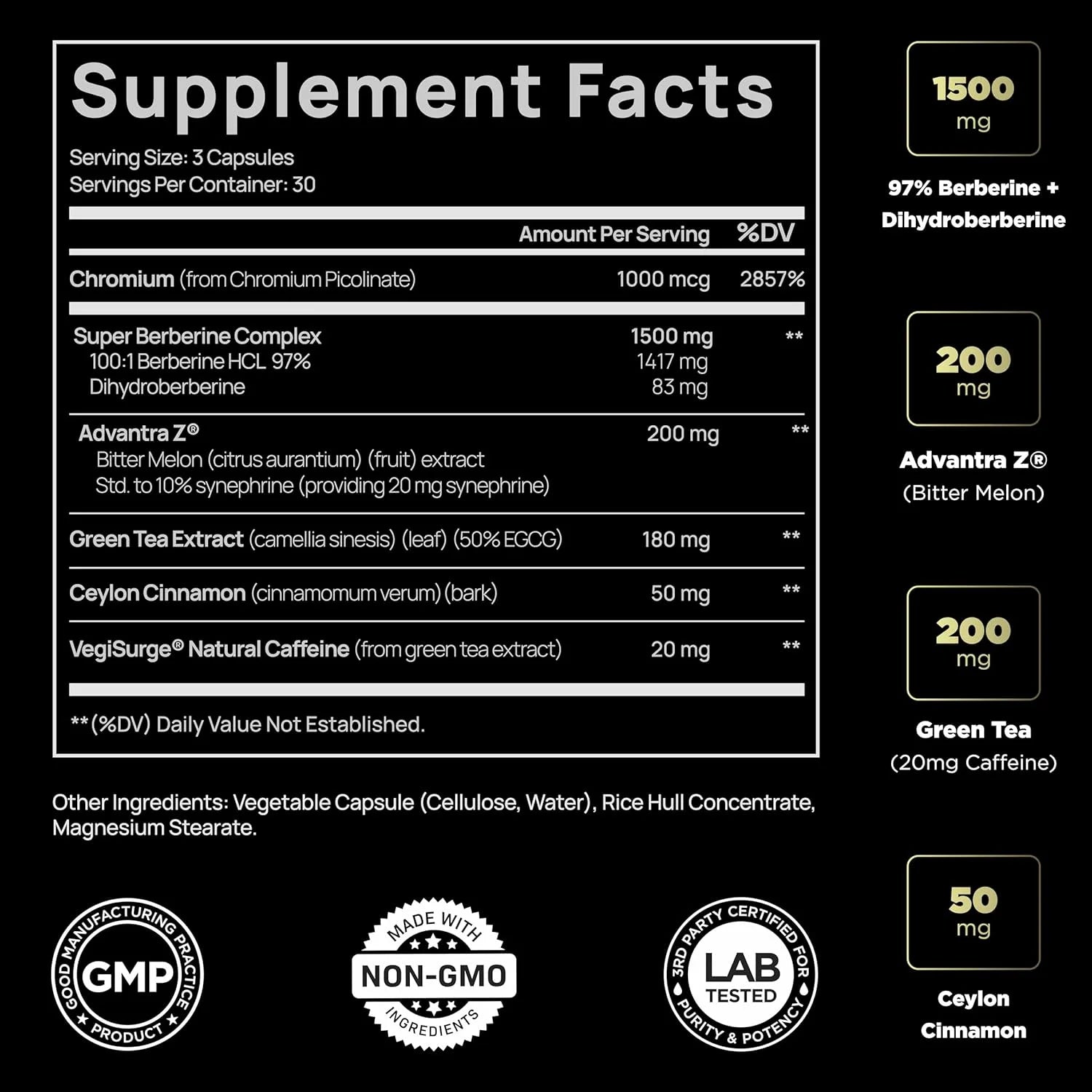 HERBIFLIX 141,500mg GLP-1 Berberine Weight Loss Supplement: 1500mg Berberine, Dihydroberberine, Ceylon Cinnamon, Chromium Picolinate, Bitter Melon. Natural Appetite Suppressant Pills for Women.
