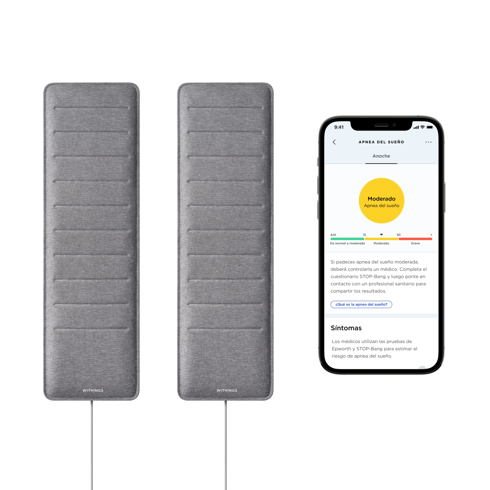 Withings Sleep Analyzer Bundle - Dual Pack Under-Mattress Sleep Trackers with Apnea Detection