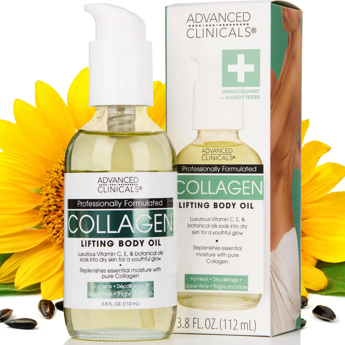 Advanced Clinicals Firming Collagen Body Oil - Tighten & Hydrate Your Skin