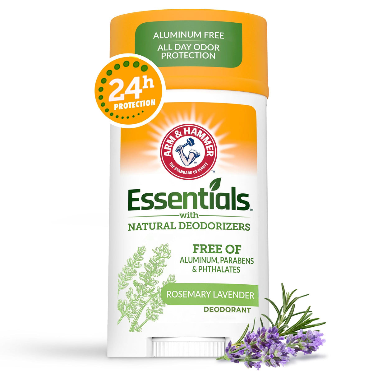 ARM & HAMMER Essentials Rosemary Lavender Deodorant - Aluminum-Free, Natural Deodorizers - 2.5oz