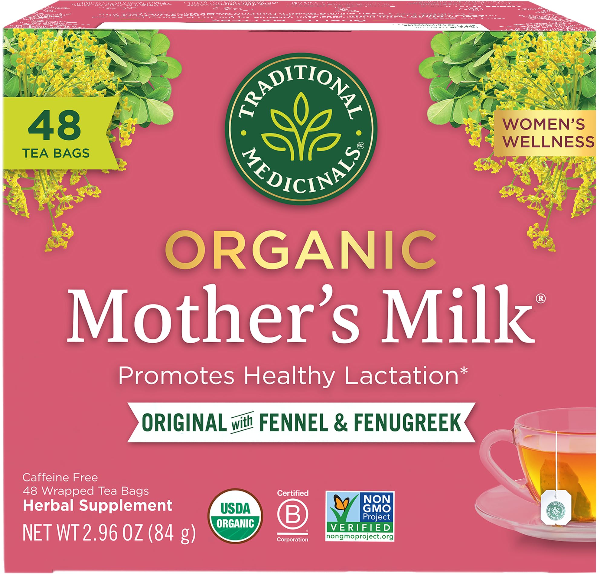 Traditional Medicinals Organic Mother's Milk Women's Tea - 48 Tea Bags - Lactation Support
