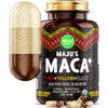 Maju Superfoods كبسولات جذر الماكا ٤ في ١، منتج عضوي من بيرو مع مستخلص الفلفل الأسود لامتصاص محسن، مكمل غذائي بحجم ٦٠٠٠٠ ملغ (١٢٠ كبسولة)