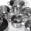 Alberto 12Pcs Stainless Steel Cookware Set - Durable Kitchen Pots & Pans