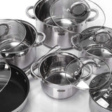 Alberto 12Pcs Stainless Steel Cookware Set - Durable Kitchen Pots & Pans