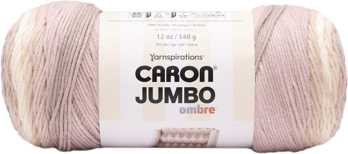 "Caron Jumbo Print OMB Carrera Marble Yarn - Super Bulky Acrylic Yarn"
