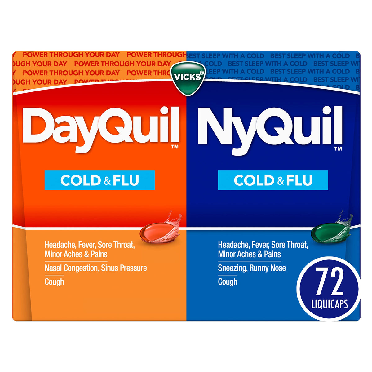 Vicks DayQuil & NyQuil Cough Relief LiquiCaps - 72 Count