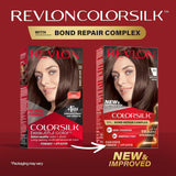 REVLON Colorsilk - صبغة شعر دائمة اللون، لون بنى فاتح مع تغطية كاملة للشعر الأبيض.
