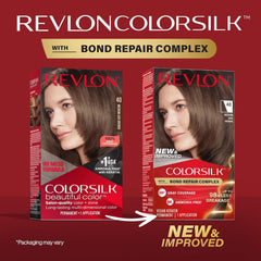 Revlon ColorSilk with Bond Repair Complex, Permanent Hair Color, 100% Gray Coverage, Ammonia Free Hair Dye, Vegan Keratin, 40 Medium Ash Brown