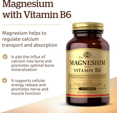 Solgar, Magnesium, With Vitamin B6, 250 Tablets