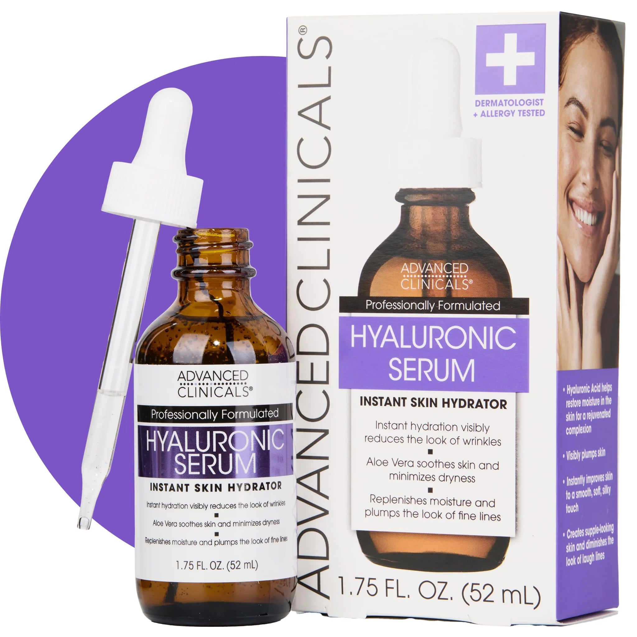 Advanced Clinicals Hyaluronic Acid Serum - Hydrating & Plumping Facial Serum